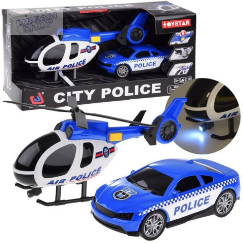 Zestaw pojazdów policyjnych auto helikopter dźwięk światło ZA4626 Zestaw pojazdów policyjnych auto helikopter dźwięk światło ZA4626
