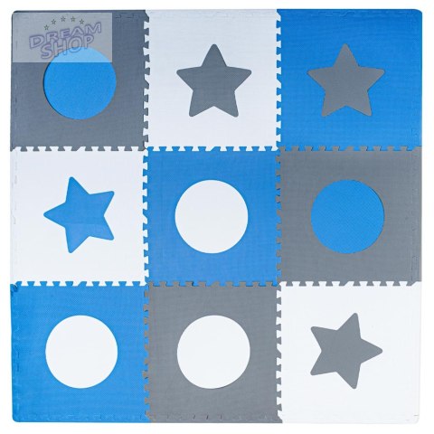Puzzle piankowe mata dla dzieci 180x180cm 9 elementów szaro-niebieska Puzzle piankowe mata dla dzieci 180x180cm 9 elementów szaro-niebieska