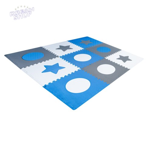 Puzzle piankowe mata dla dzieci 180x180cm 9 elementów szaro-niebieska Puzzle piankowe mata dla dzieci 180x180cm 9 elementów szaro-niebieska