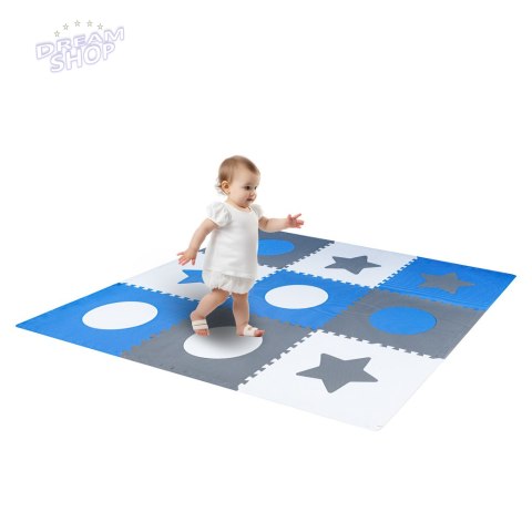Puzzle piankowe mata dla dzieci 180x180cm 9 elementów szaro-niebieska Puzzle piankowe mata dla dzieci 180x180cm 9 elementów szaro-niebieska