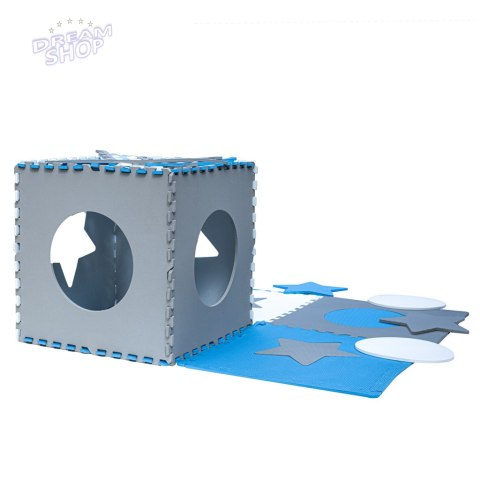 Puzzle piankowe mata dla dzieci 180x180cm 9 elementów szaro-niebieska Puzzle piankowe mata dla dzieci 180x180cm 9 elementów szaro-niebieska