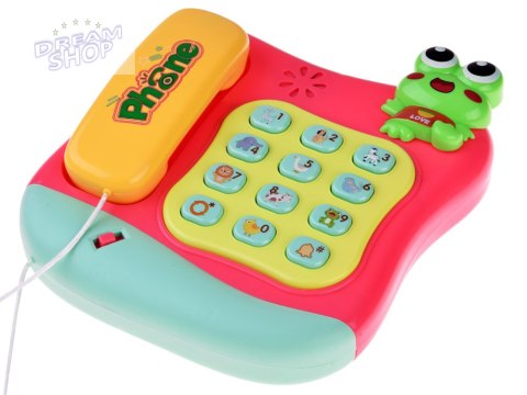 Kolorowy grający telefon z przyciskami gra melodie świeci ZA4625