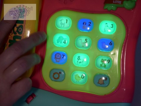 Kolorowy grający telefon z przyciskami gra melodie świeci ZA4625
