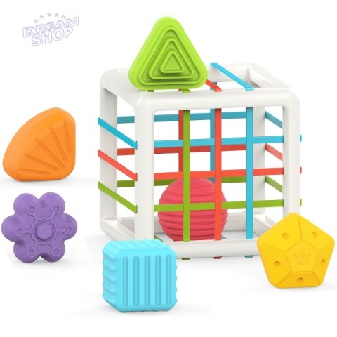 WOOPIE BABY Elastyczna Kostka Sensoryczna Sorter dla Dzieci Kolorowe Kształty WOOPIE BABY Elastyczna Kostka Sensoryczna Sorter dla Dzieci Kolorowe Kształty
