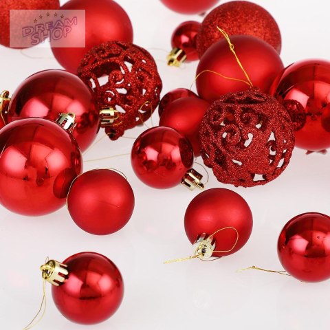 Zestaw bombek choinkowych REGALO CZERWONY 100 sztuk Zestaw bombek choinkowych REGALO CZERWONY 100 sztuk
