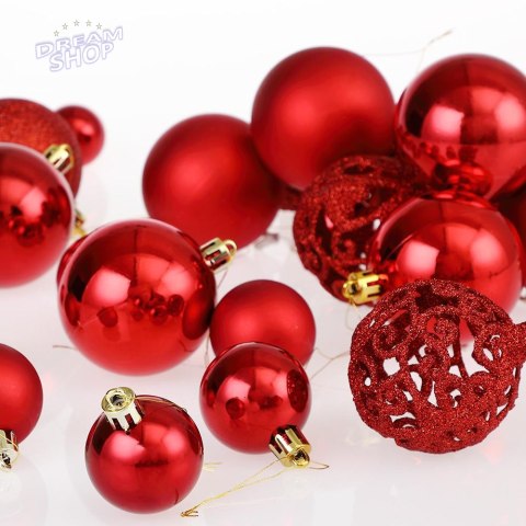 Zestaw bombek choinkowych REGALO CZERWONY 100 sztuk Zestaw bombek choinkowych REGALO CZERWONY 100 sztuk