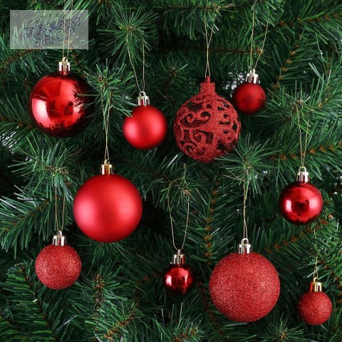 Zestaw bombek choinkowych REGALO CZERWONY 100 sztuk Zestaw bombek choinkowych REGALO CZERWONY 100 sztuk