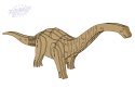 Drewniane Puzzle Przestrzenne 3D Brontozaur Składanka Edukacyjna 38 Elementów