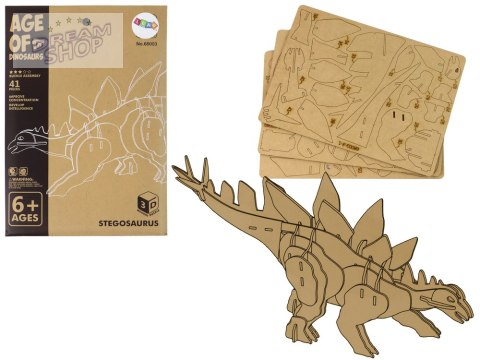 Drewniane Puzzle Przestrzenne 3D Stegozaur Składanka Edukacyjna 41 Elementów Drewniane Puzzle Przestrzenne 3D Stegozaur Składanka Edukacyjna 41 Elementów