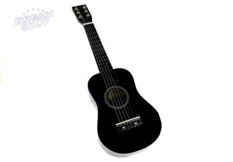 Gitara Drewniana Klasyczna z Kostką Czarna 60 cm Gitara Drewniana Klasyczna z Kostką Czarna 60 cm
