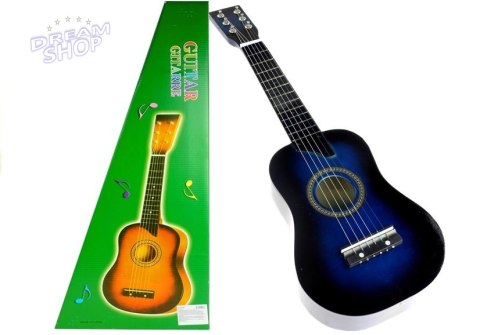 Gitara Drewniana Klasyczna z Kostką Niebieska 60 cm Gitara Drewniana Klasyczna z Kostką Niebieska 60 cm