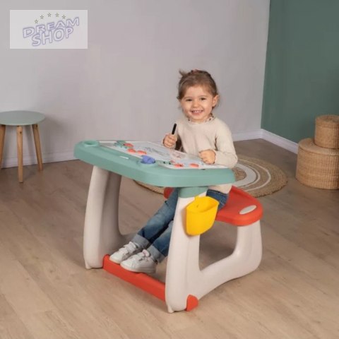 Smoby Dwustronne Biurko Ławka Tablica 2w1 + 80 akcesoriów Smoby Dwustronne Biurko Ławka Tablica 2w1 + 80 akcesoriów