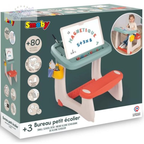 Smoby Dwustronne Biurko Ławka Tablica 2w1 + 80 akcesoriów Smoby Dwustronne Biurko Ławka Tablica 2w1 + 80 akcesoriów