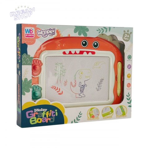 WOOPIE Znikopis Tablica Magnetyczna Kolorowa + 2 Stempelki Dinozaur WOOPIE Znikopis Tablica Magnetyczna Kolorowa + 2 Stempelki Dinozaur