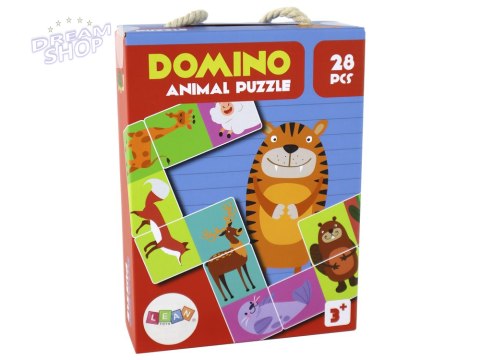 Gra Logiczna Puzzle Dwustronne Domino Zwierzęta 10cm x 5cm 28 El.