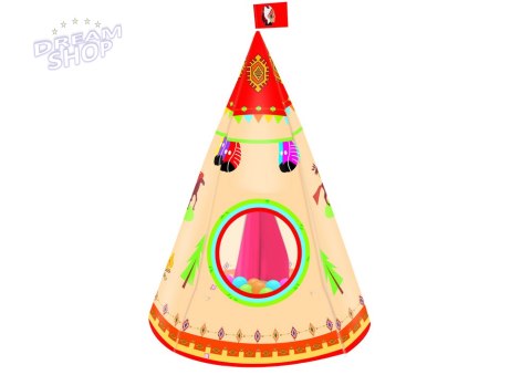 Namiot Tipi Dla Dzieci Styl Indiański Ogród Kremowy 160 cm x 105 cm Namiot Tipi Dla Dzieci Styl Indiański Ogród Kremowy 160 cm x 105 cm
