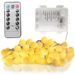 Lampki świąteczne choinkowe LED BUBBLE ciepła biel 50 lampek