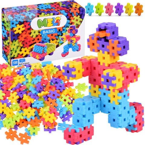 Kolorowe Klocki WAFLE Meli Basic 150 elemen. 50000 Kolorowe Klocki WAFLE Meli Basic 150 elemen. 50000