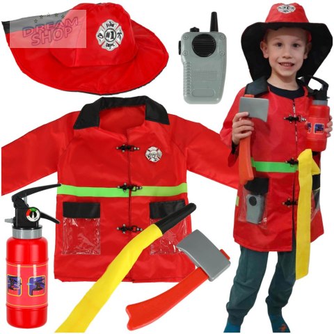 Kostium strój karnawałowy strażak walkie-talkie 3-8 lat