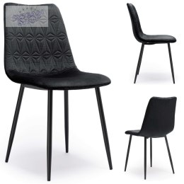 Krzesło aksamitne DOVER VELVET czarne