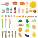 Kuchnia plastikowa dla dzieci z kranem światłami zestaw 77 elementów