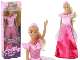 Lalka Dla Dzieci Anlily Księżniczka Długie Blond Włosy Tiara Różowa Suknia