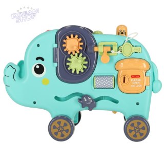 Słonik interaktywny montessori wbijak sorter klocki młotek 26cm