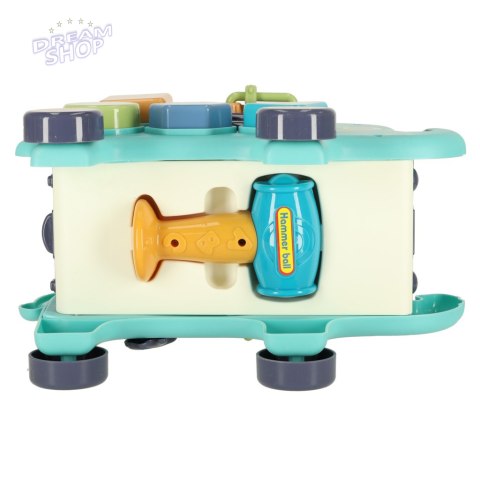 Słonik interaktywny montessori wbijak sorter klocki młotek 26cm Słonik interaktywny montessori wbijak sorter klocki młotek 26cm