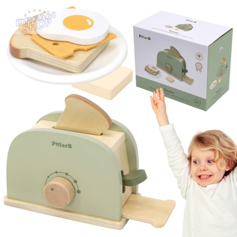 Viga PolarB Drewniany Zestaw Toster Zielony + Akcesoria Viga PolarB Drewniany Zestaw Toster Zielony + Akcesoria