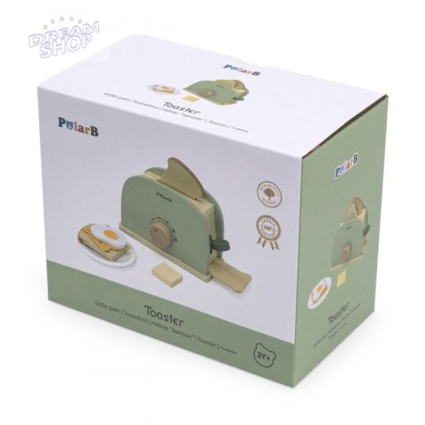 Viga PolarB Drewniany Zestaw Toster Zielony + Akcesoria Viga PolarB Drewniany Zestaw Toster Zielony + Akcesoria