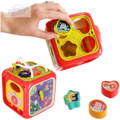 Zabawka edukacyjna interaktywna sensoryczna manipulacyjna kostka sorter klocków Zabawka edukacyjna interaktywna sensoryczna manipulacyjna kostka sorter klocków