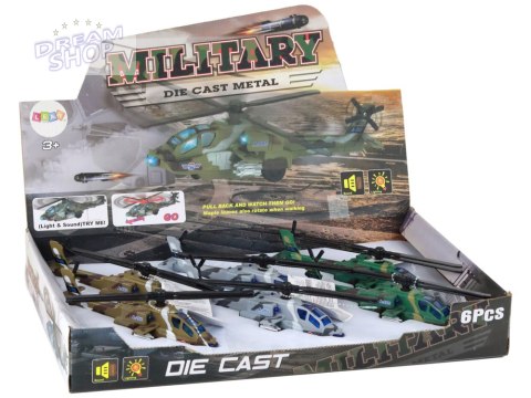 Helikopter Wojskowy Śmigłowiec Militarny Aluminiowy Mix Dźwięk Światła Helikopter Wojskowy Śmigłowiec Militarny Aluminiowy Mix Dźwięk Światła