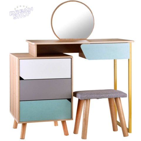 Nowoczesna drewniana Toaletka lustro taboret dla dziewczynki dzieci ZA4828 Nowoczesna drewniana Toaletka lustro taboret dla dziewczynki dzieci ZA4828