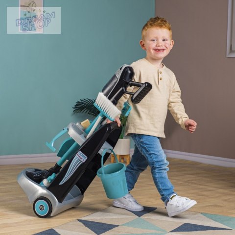 Smoby - Wózek do sprzątania z odkurzaczem Rowenta z dźwiękiem + 10 akcesoriów