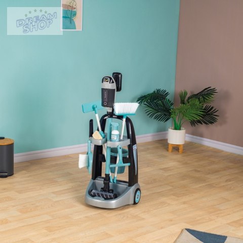 Smoby - Wózek do sprzątania z odkurzaczem Rowenta z dźwiękiem + 10 akcesoriów