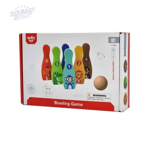 TOOKY TOY Drewniane Kręgle dla Dzieci 6 szt. + Piłka TOOKY TOY Drewniane Kręgle dla Dzieci 6 szt. + Piłka