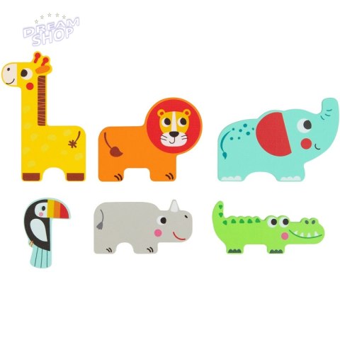 Tooky Toy Drewniane Puzzle Wielowarstwowe Tablica Zwierzątka Leśne 7 el. Tooky Toy Drewniane Puzzle Wielowarstwowe Tablica Zwierzątka Leśne 7 el.