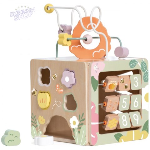 CLASSIC WORLD Drewniana Kostka Edukacyjna Sensoryczna 5w1 CLASSIC WORLD Drewniana Kostka Edukacyjna Sensoryczna 5w1