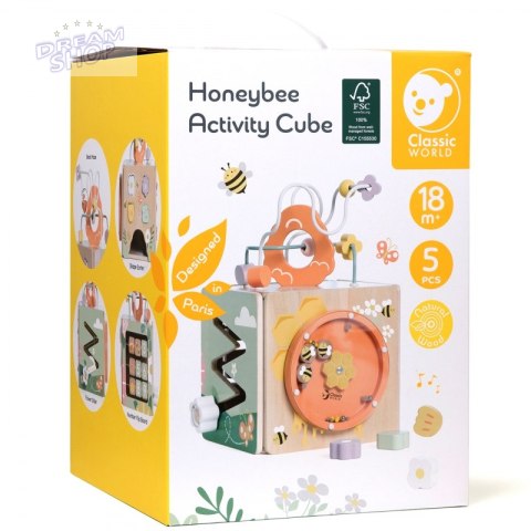 CLASSIC WORLD Drewniana Kostka Edukacyjna Sensoryczna 5w1 CLASSIC WORLD Drewniana Kostka Edukacyjna Sensoryczna 5w1