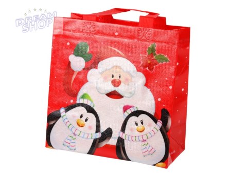 Torba Prezentowa Mikołaj i Pingwinki Czerwona 22cm x 22cm x 11cm Torba Prezentowa Mikołaj i Pingwinki Czerwona 22cm x 22cm x 11cm