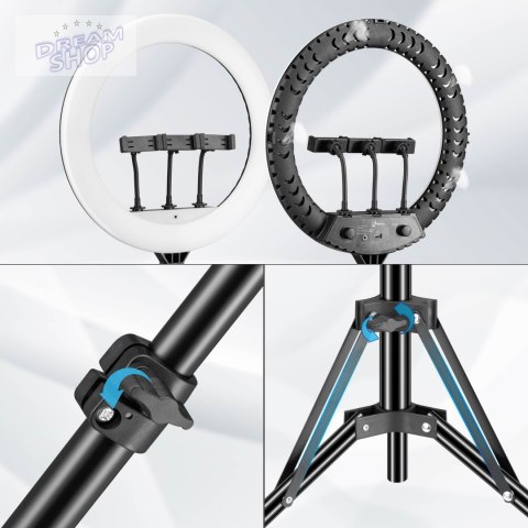 Lampa pierścieniowa LUMO LED ring do filmów zdjęć makijażu Lampa pierścieniowa LUMO LED ring do filmów zdjęć makijażu