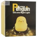 Lampka nocna dla dzieci silikonowa LED biała pingwinek