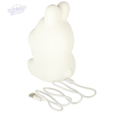 Lampka nocna dla dzieci silikonowa LED biała z różem króliczek Lampka nocna dla dzieci silikonowa LED biała z różem króliczek