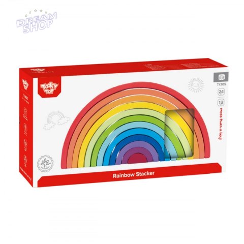 TOOKY TOY Układanka Montessori Tęcza Klocki Drewniane TOOKY TOY Układanka Montessori Tęcza Klocki Drewniane
