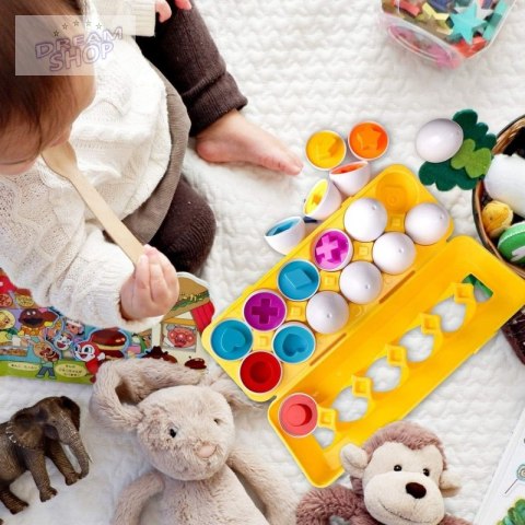 WOOPIE Układanka Jajka Montessori - Dopasuj Kształty i Kolory WOOPIE Układanka Jajka Montessori - Dopasuj Kształty i Kolory