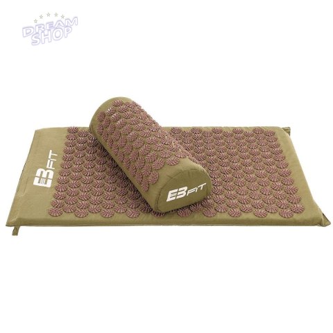 MATA Z PODUSZKĄ DO AKUPRESURY JOGI MASAŻU ZIELONO-BRĄZOWA 67x42x2CM EB FIT MATA Z PODUSZKĄ DO AKUPRESURY JOGI MASAŻU ZIELONO-BRĄZOWA 67x42x2CM EB FIT