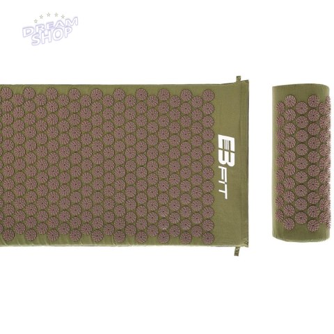 MATA Z PODUSZKĄ DO AKUPRESURY JOGI MASAŻU ZIELONO-BRĄZOWA 67x42x2CM EB FIT MATA Z PODUSZKĄ DO AKUPRESURY JOGI MASAŻU ZIELONO-BRĄZOWA 67x42x2CM EB FIT