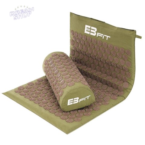 MATA Z PODUSZKĄ DO AKUPRESURY JOGI MASAŻU ZIELONO-BRĄZOWA 67x42x2CM EB FIT MATA Z PODUSZKĄ DO AKUPRESURY JOGI MASAŻU ZIELONO-BRĄZOWA 67x42x2CM EB FIT