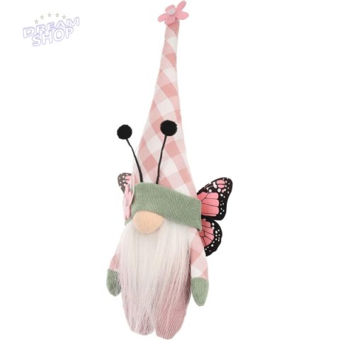 SKRZAT GNOM MOTYL RÓŻOWY 25CM DEKORACJA WIOSENNA SKRZAT GNOM MOTYL RÓŻOWY 25CM DEKORACJA WIOSENNA