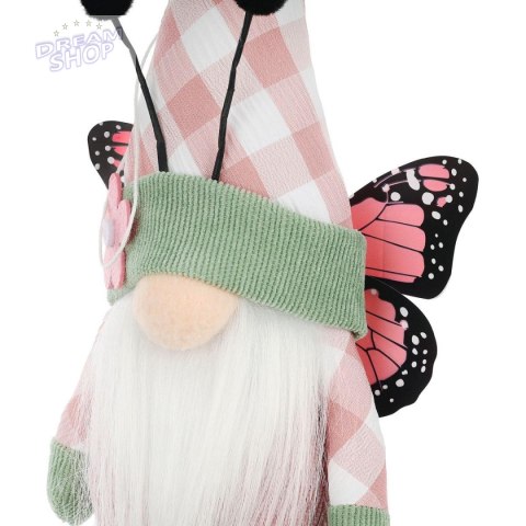 SKRZAT GNOM MOTYL RÓŻOWY 25CM DEKORACJA WIOSENNA SKRZAT GNOM MOTYL RÓŻOWY 25CM DEKORACJA WIOSENNA